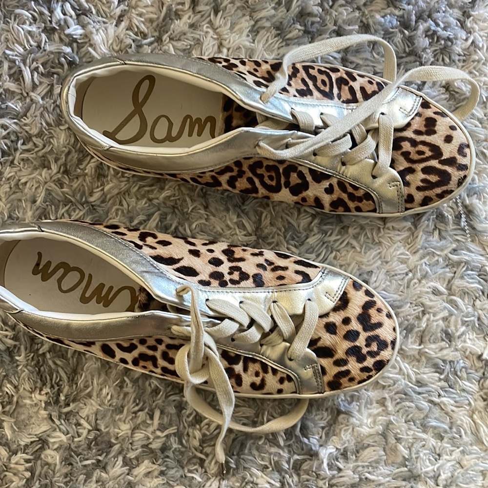 Sam Edelman leopard and gold sneakers